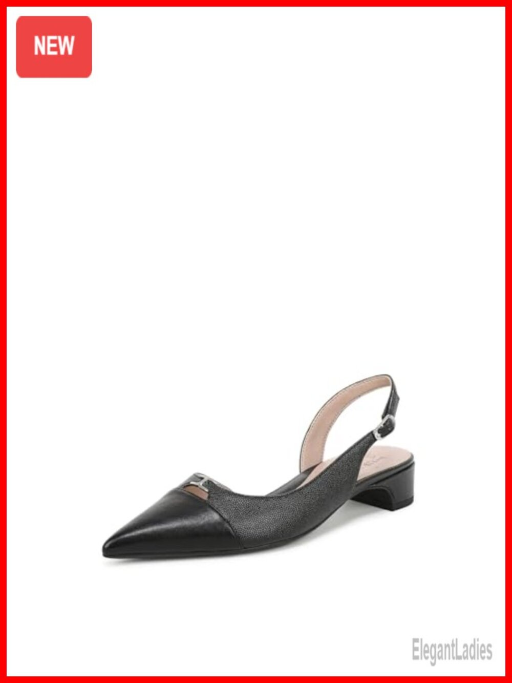 Naturalizer Sabrina Slingback Block Heel Pointed Toe Dress Sandals